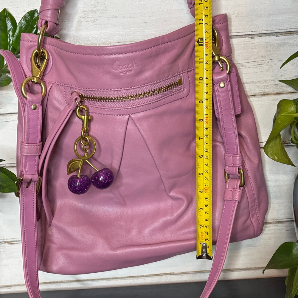 Coach Parker Lavender Leather Shoulder Bag with Gold Accents - Picture 2 of 9